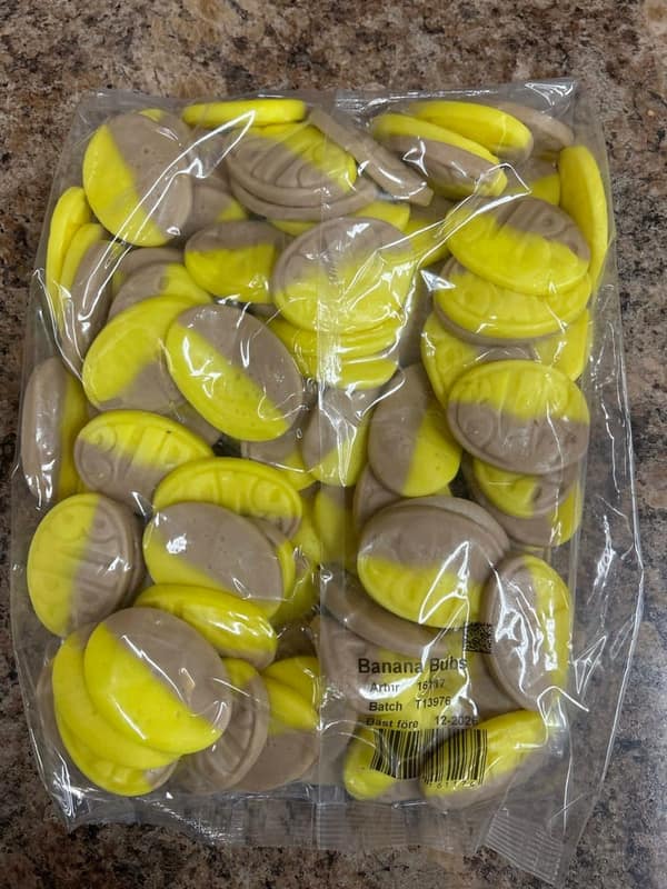 Bubs Godis Banana Ovals 1400g Bag