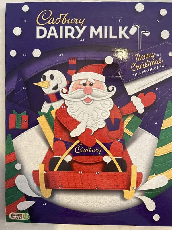 Uk Cadbury 90gram advent calendar