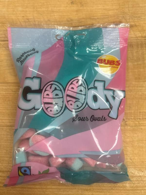 Bubs godis Mini raspberry blueberry sour ovals