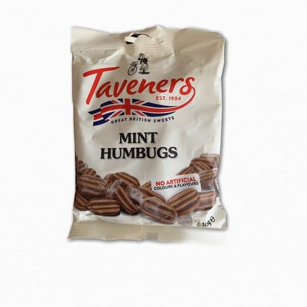 Taveners Mint Humbugs 165g Bag