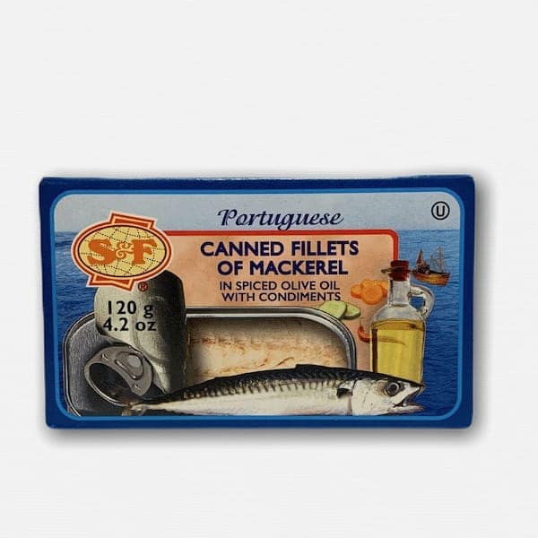 S&F Portuguese Canned Fillet Of Mackerel In Spiced Olive Oil With Condiments