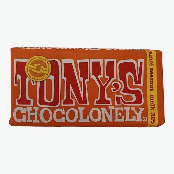 Tony’s Chocolonely Milk Chocolate Bar Caramel & Sea Salt